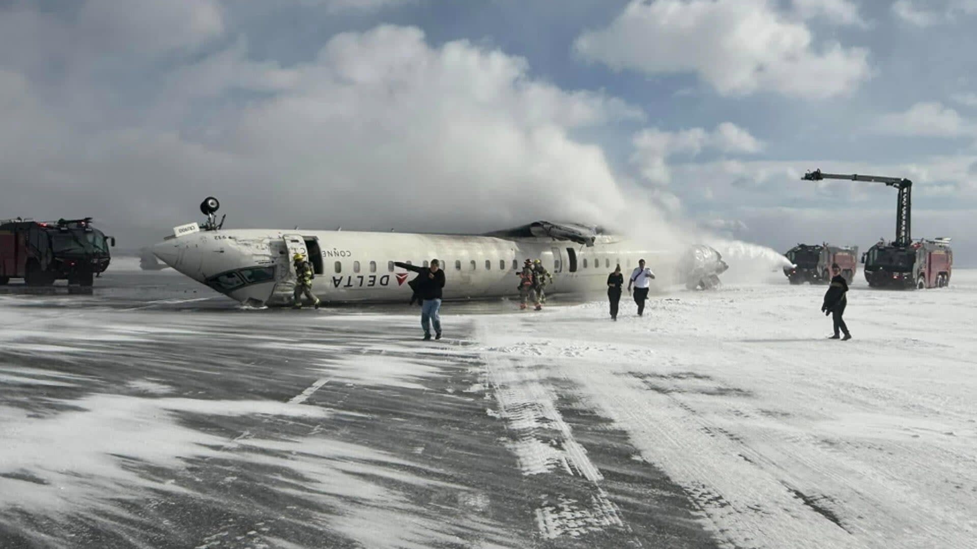 Delta Plane Flips Upside Down in Crash Landing at Toronto Airport